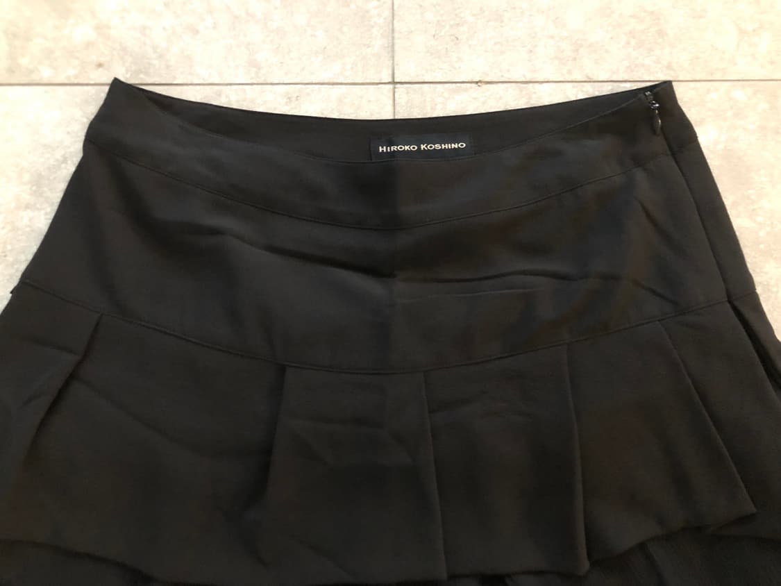 Hiroko Koshino 블랙 프릴 미디 스커트 상품이미지2