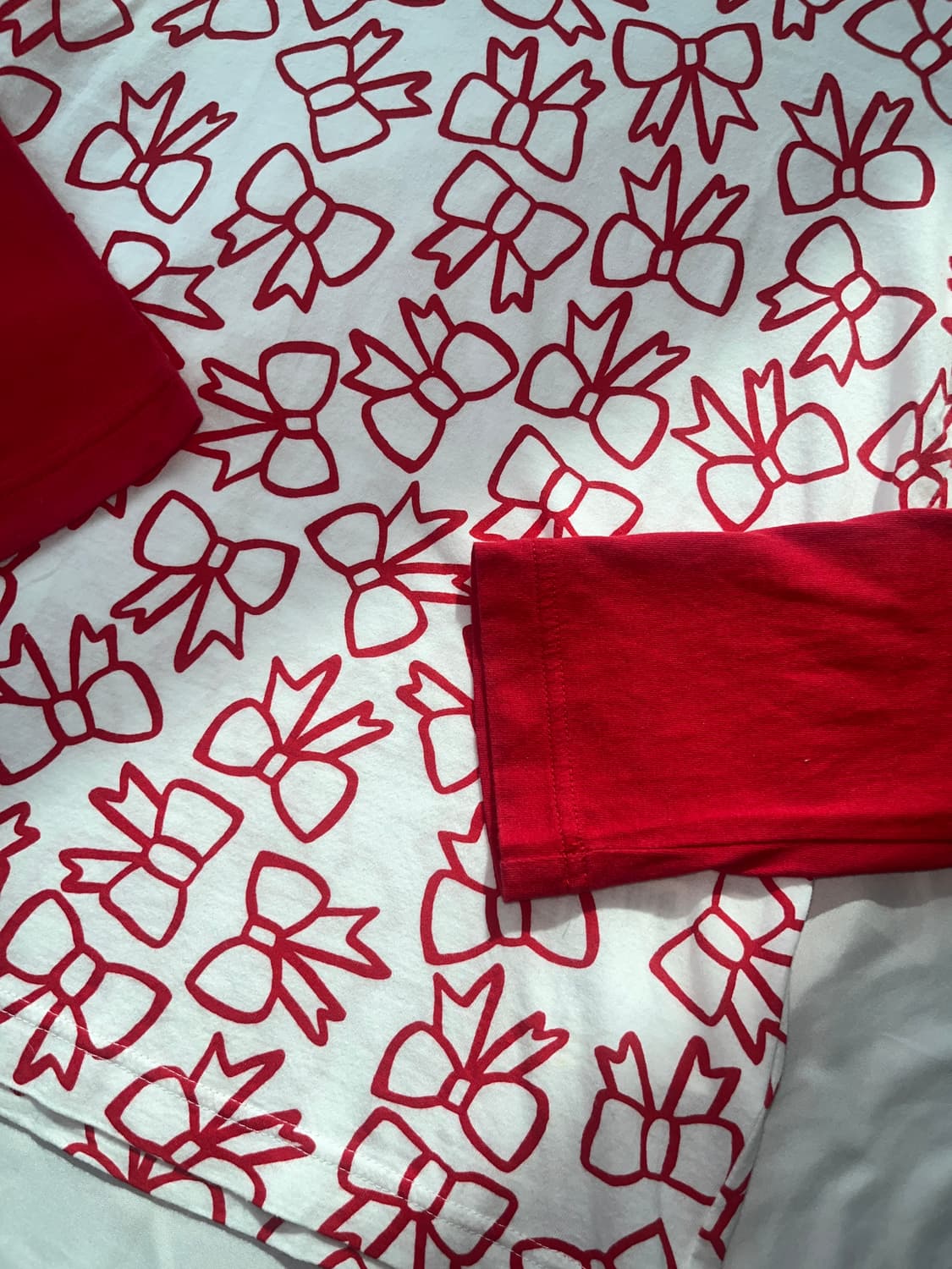 2018 꼼데가르송 걸 리본 패턴 배색 롱 슬리브 긴팔 티셔츠 상품이미지4