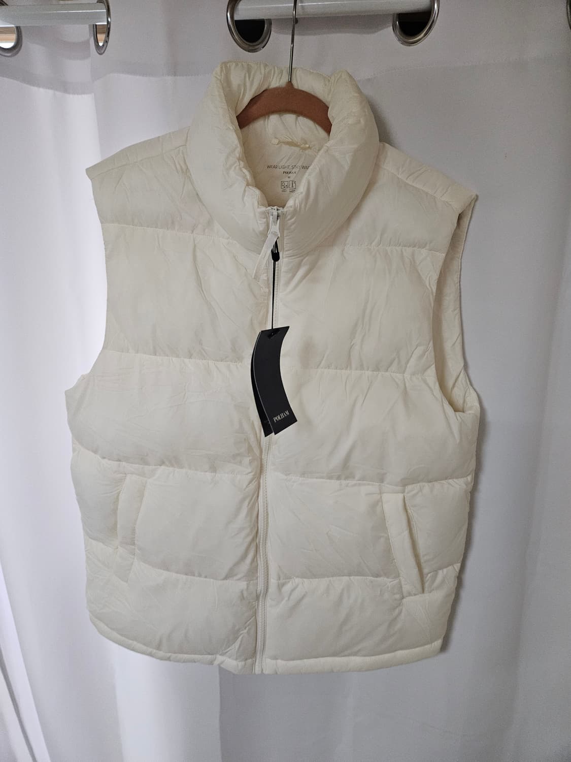 (새옷) 폴햄 남여공용 블랙,아이보리 조끼패딩 95 커플 상품이미지10