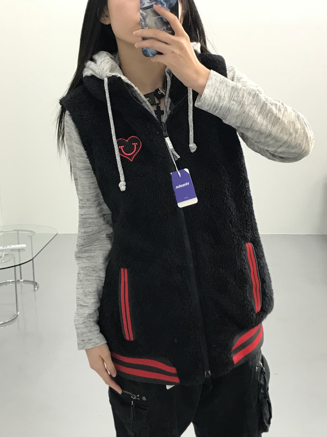 휠라 골프 체크패턴 패딩조끼 상품이미지4