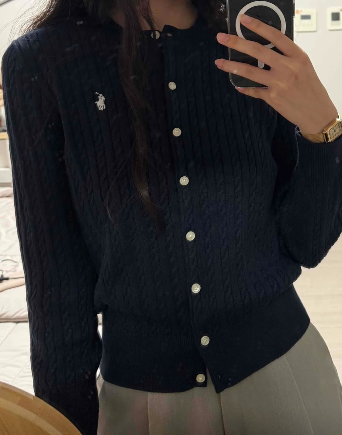 폴로 가디건 헌터네이비 L 상품이미지1