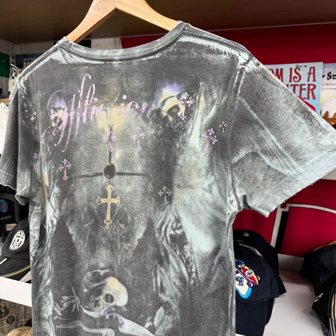 애플릭션 로열티 그라임 리퍼 스컬 티셔츠 made in USA (M) 상품이미지5