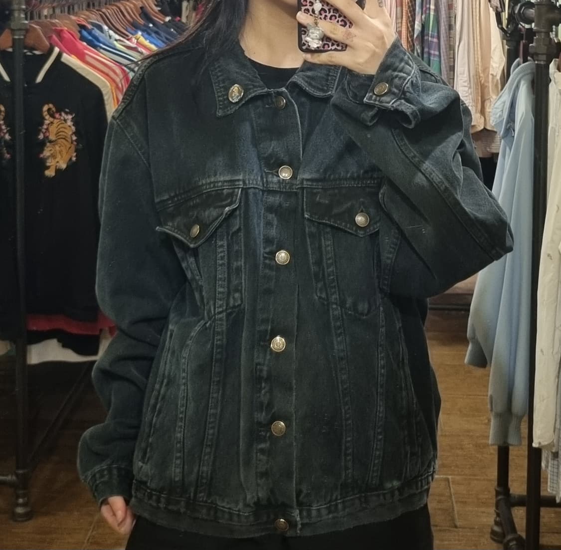 [Hi] vtg 빈티지 데님자켓 블랙 상품이미지1