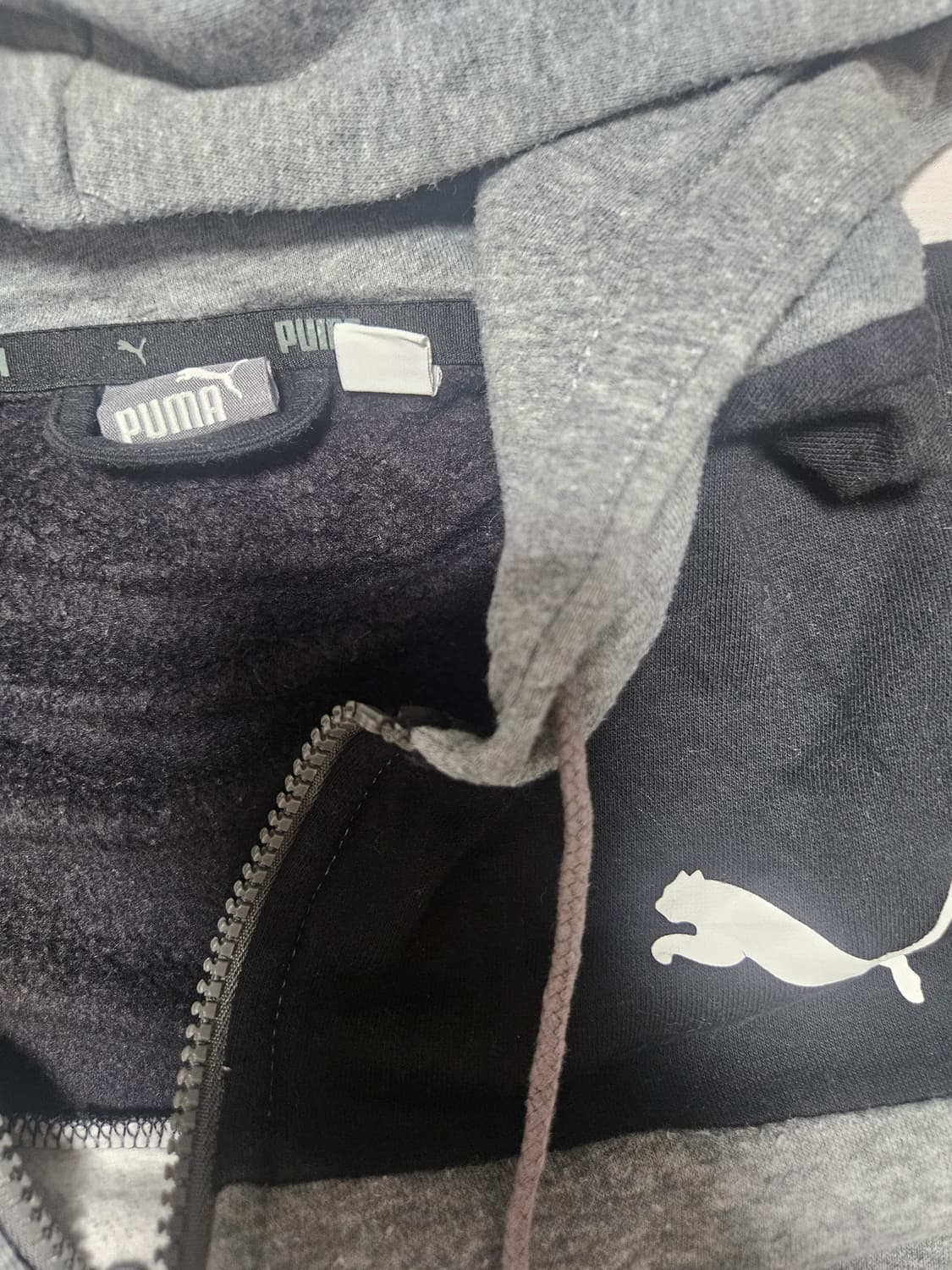 푸마 그레이 블랙 컬러블록 후드집업 상품이미지2