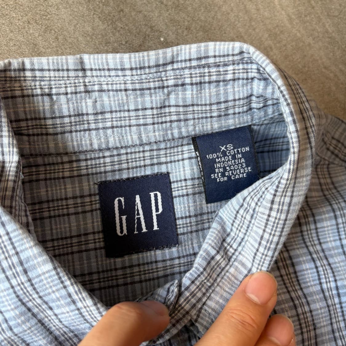 90년대 올드 갭 블루 체크 셔츠  상품이미지5
