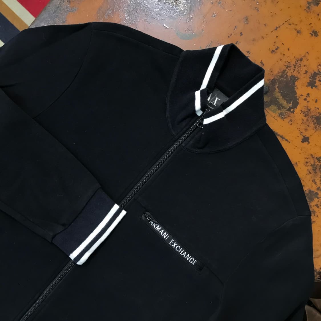 아르마니 익스체인지 블랙 코튼 집업 져지 남성 102 여성 프리사이즈 상품이미지3