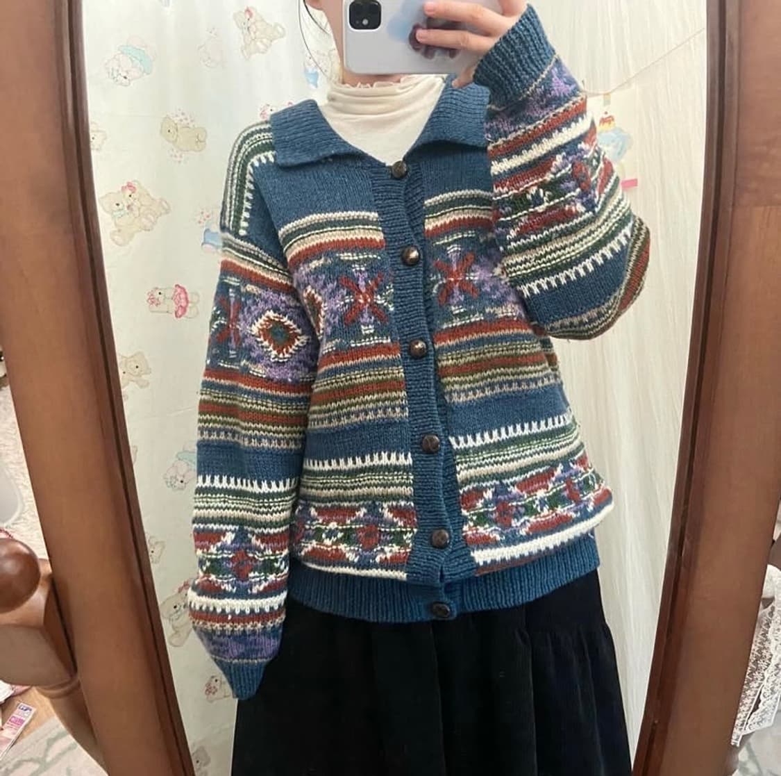 빈티지 히피 니트 가디건 상품이미지2