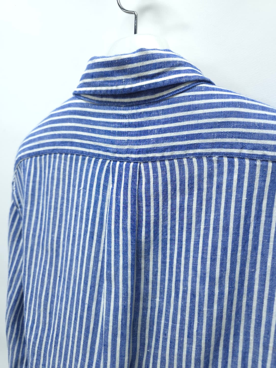 폴로 랄프로렌 블루 화이트 스트라이프 린넨 셔츠(95) 상품이미지9