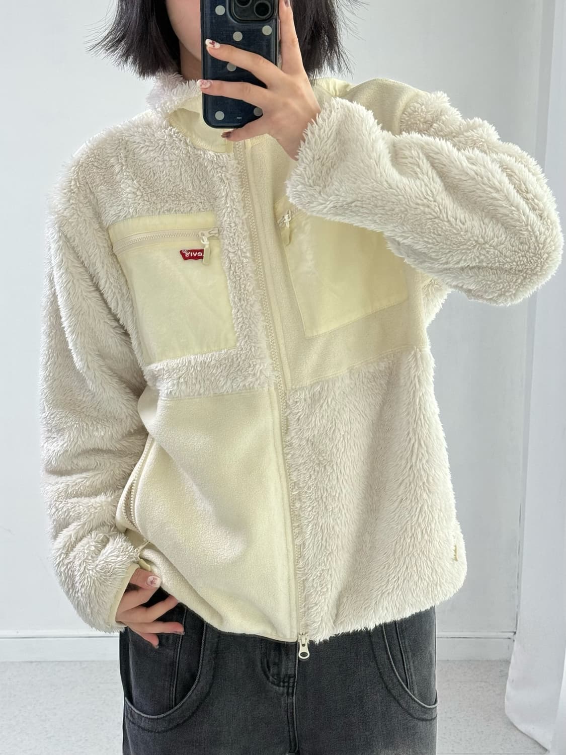 리바이스 블럭 아이보리 후리스 상품이미지3