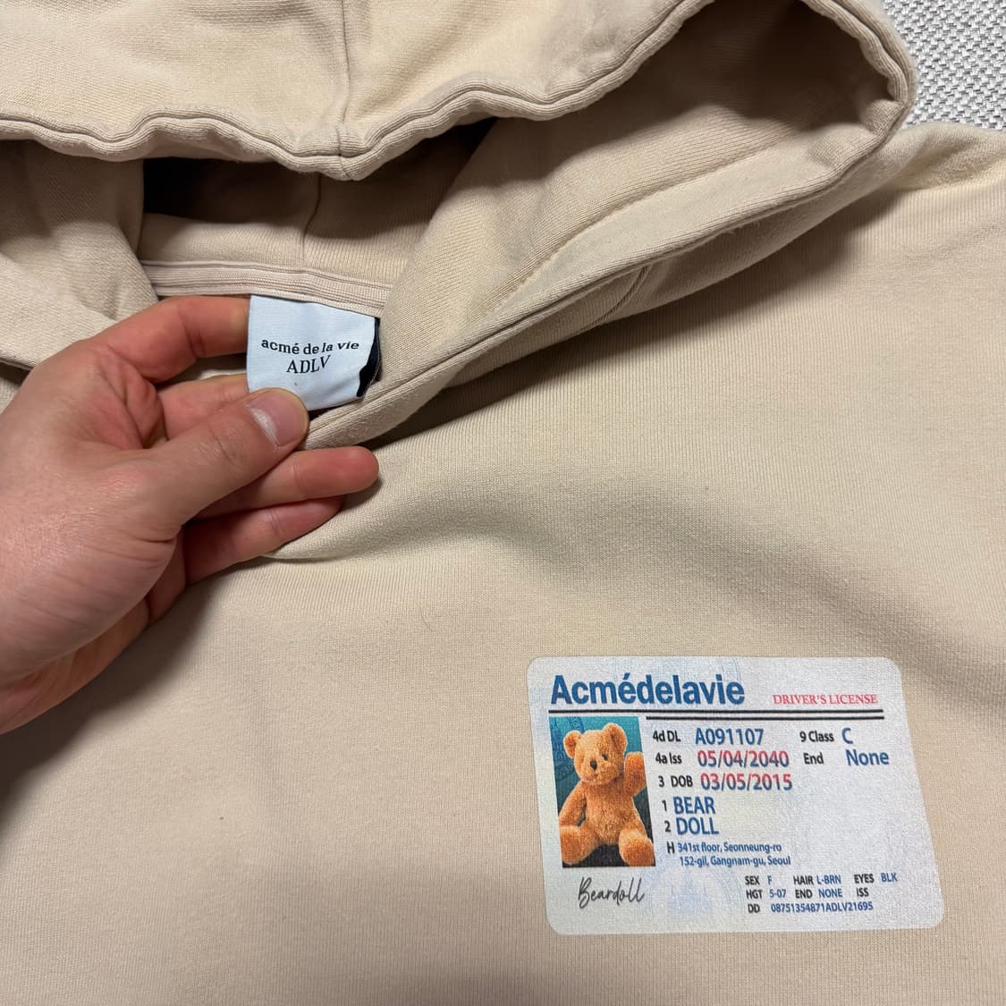 아크메드라비 베어 후드티 상품이미지2