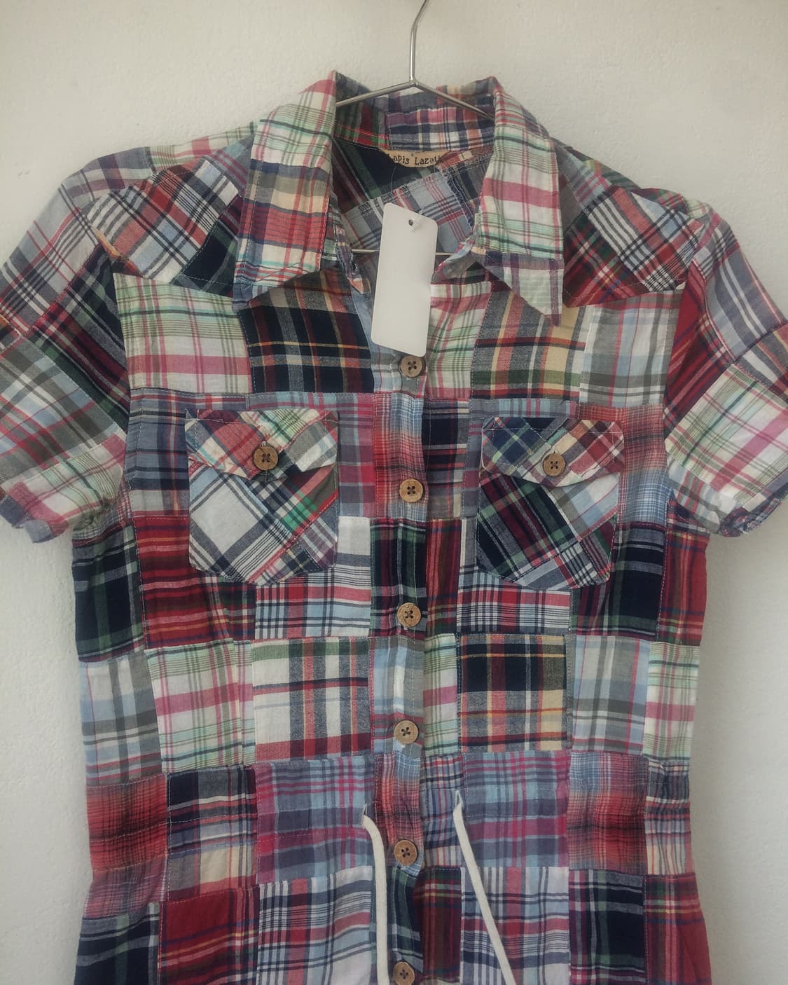 Patch work check pattern shirt 상품이미지3