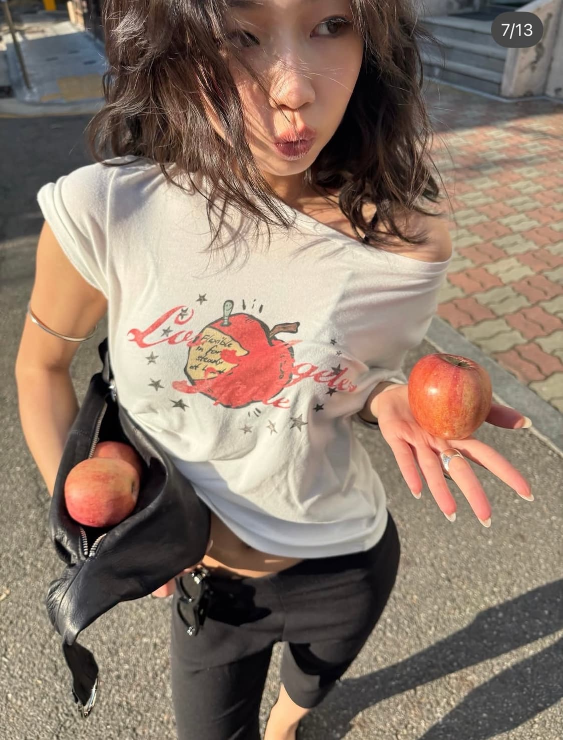 글로니(glowny) APPLE GRAPHIC TEE 애플 티 화이트 M 상품이미지3