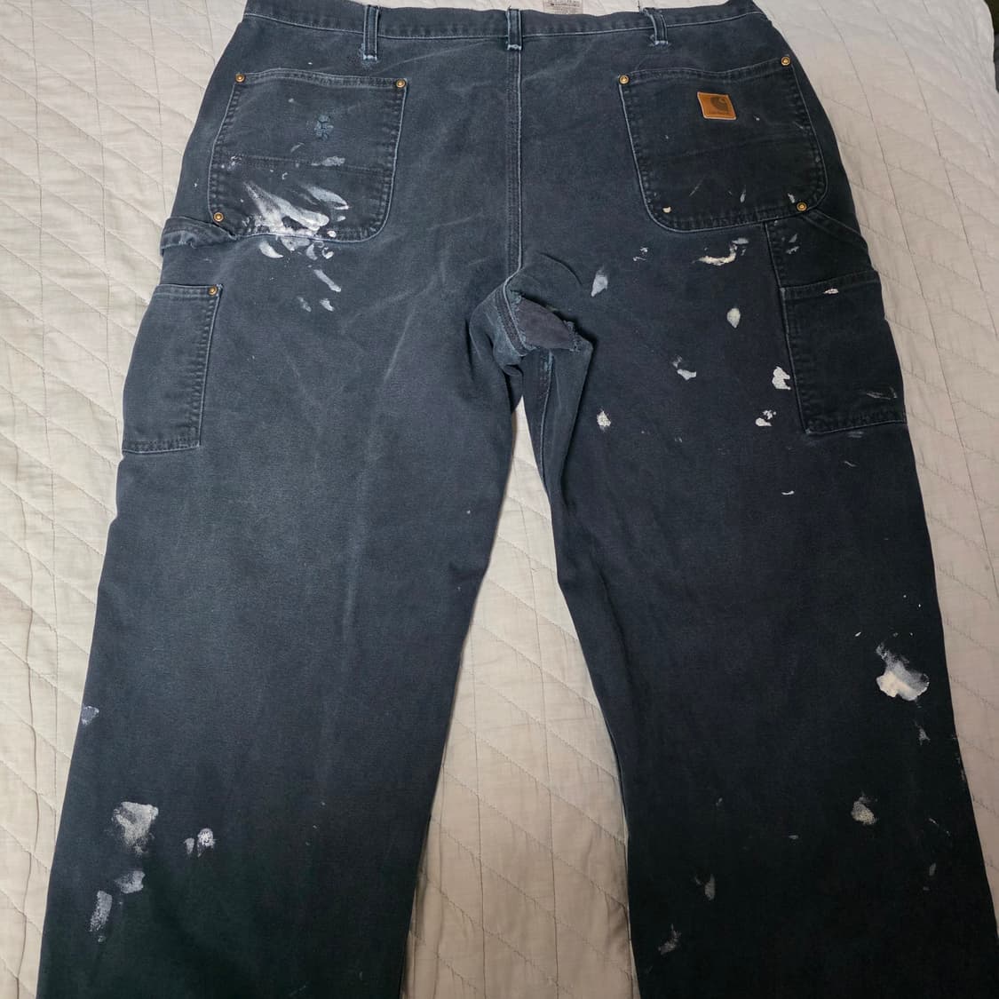 [40X32] 빈티지 칼하트 더블니 B01BLK 워크팬츠 트래쉬드 BK7 상품이미지6