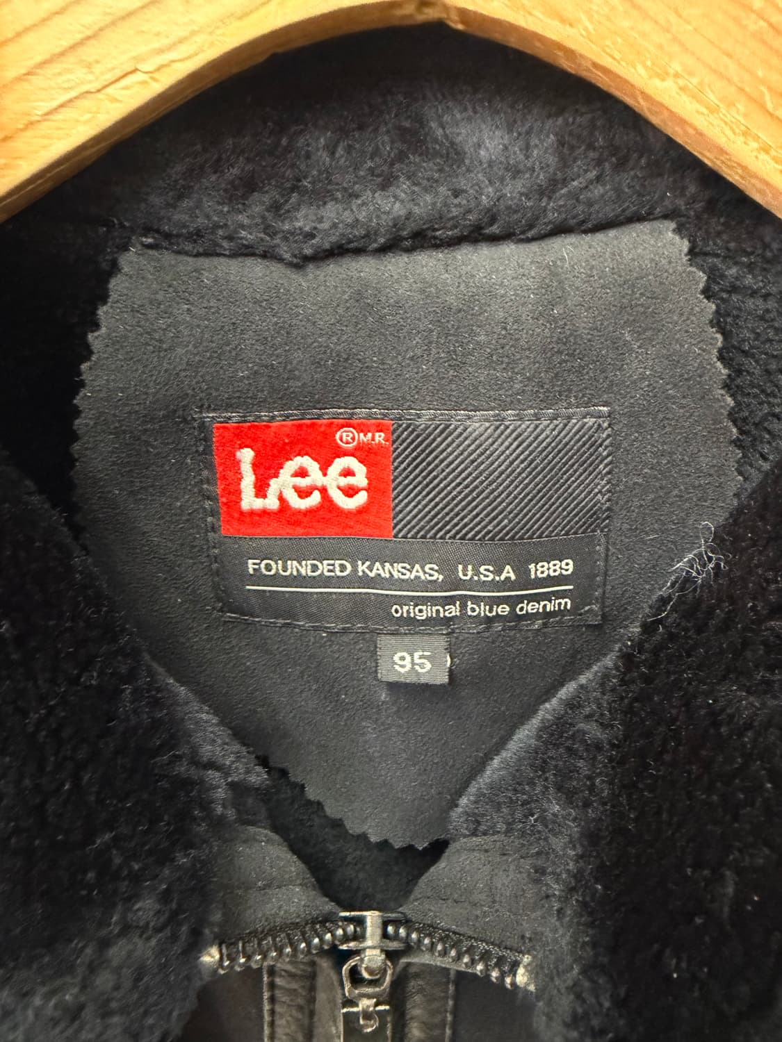 정품) Lee 리 무스탕 블랙 스웨이드 자켓 95 상품이미지6