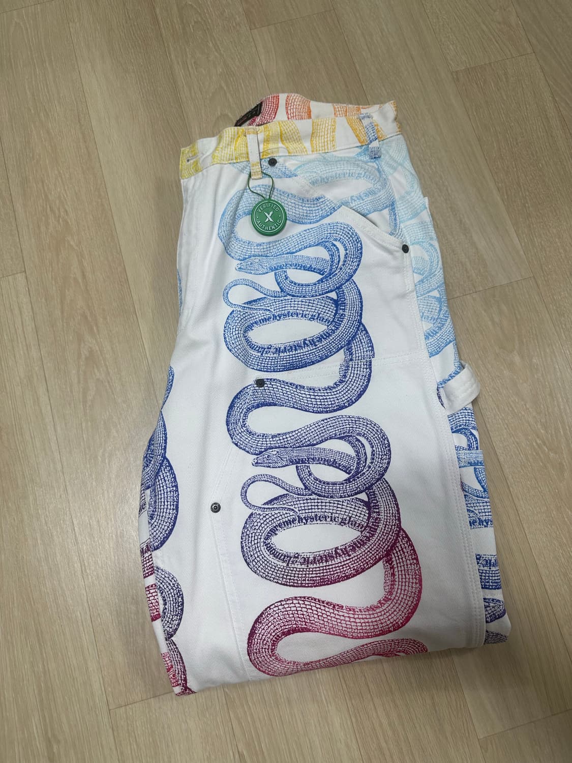 [36] 슈프림 X 히트테릭 글래머 콜라보 화이트 팬츠  상품이미지1