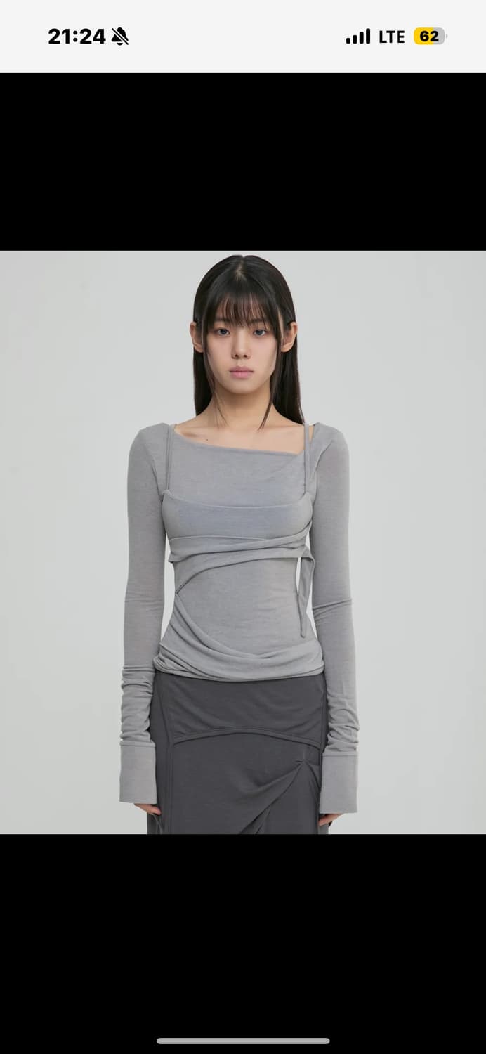 플레어업 레이어드 롱슬리브 그레이 상품이미지1
