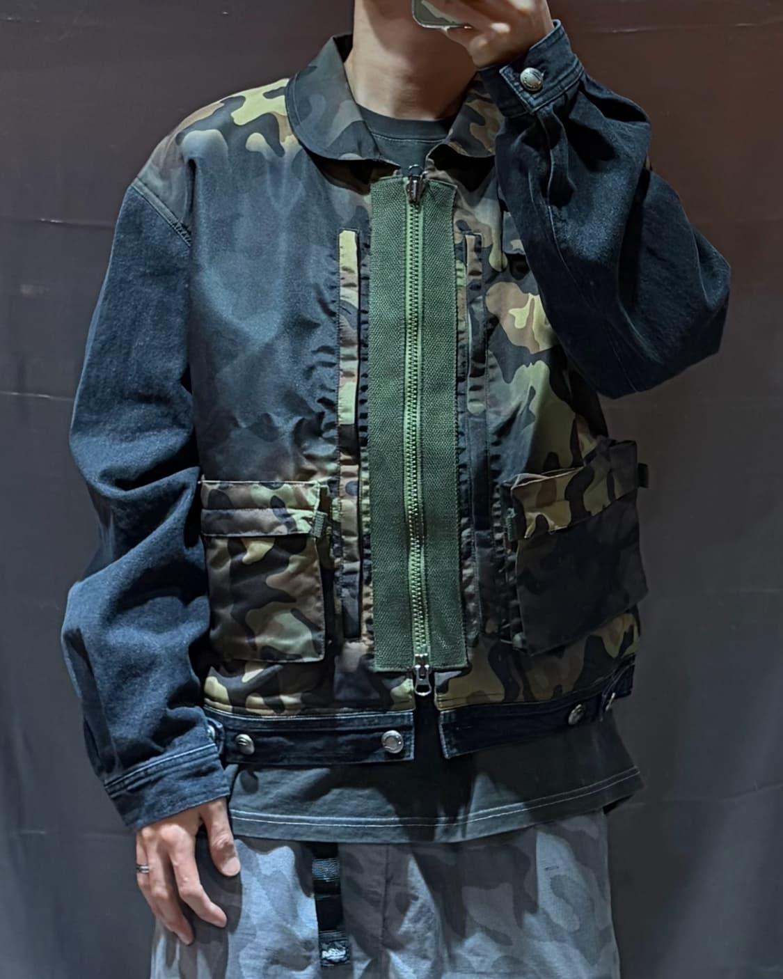 (새상품) 앤더슨벨 카모플라주 집업 데님자켓 상품이미지2