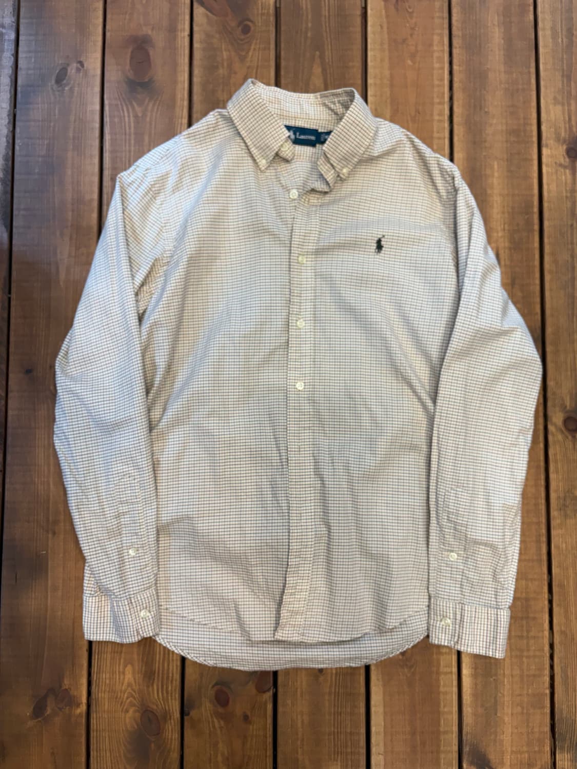 폴로 베이지 체크 셔츠 상품이미지4