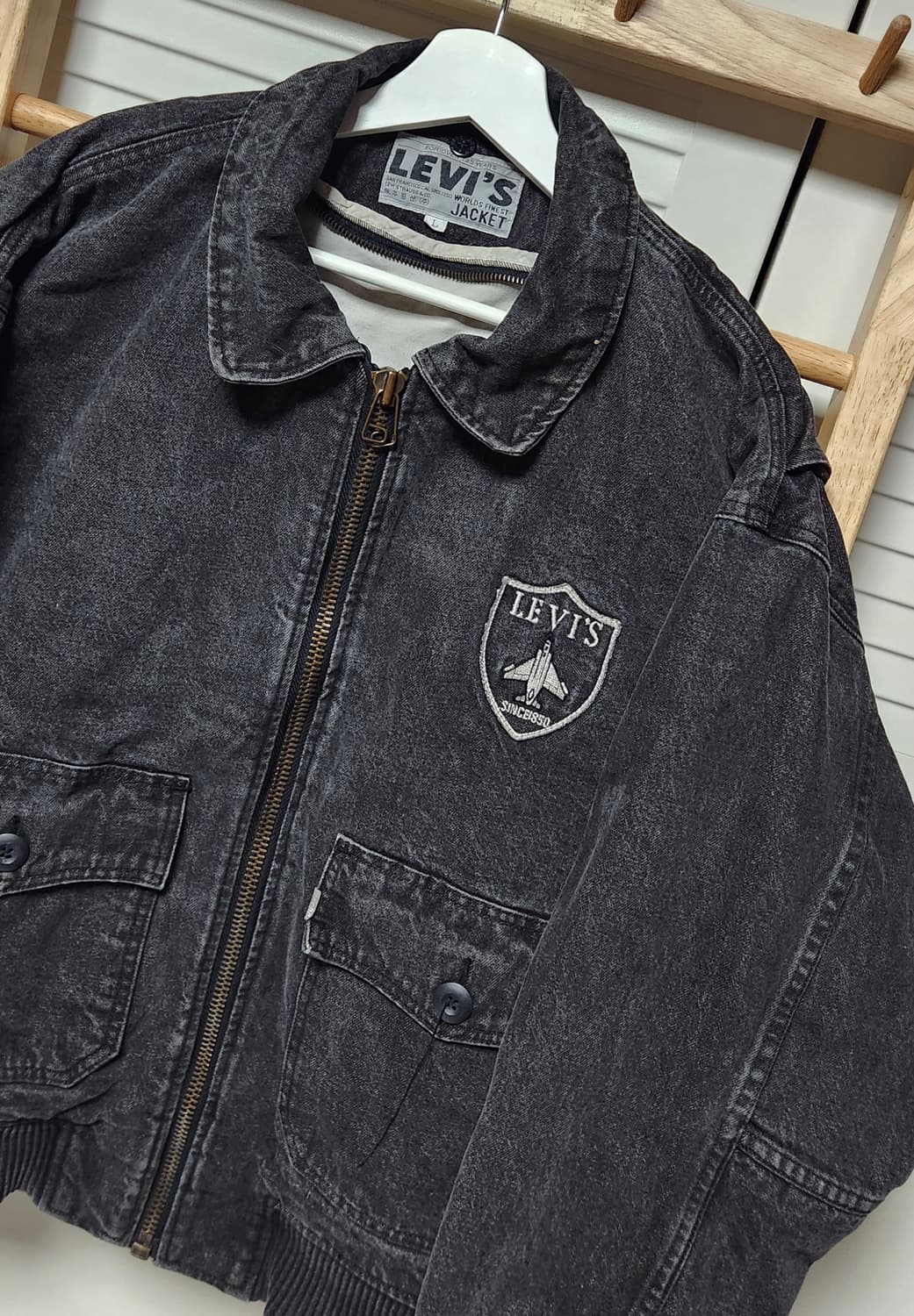 L 리바이스 90s 흑청 트리거 워크 자켓 상품이미지3