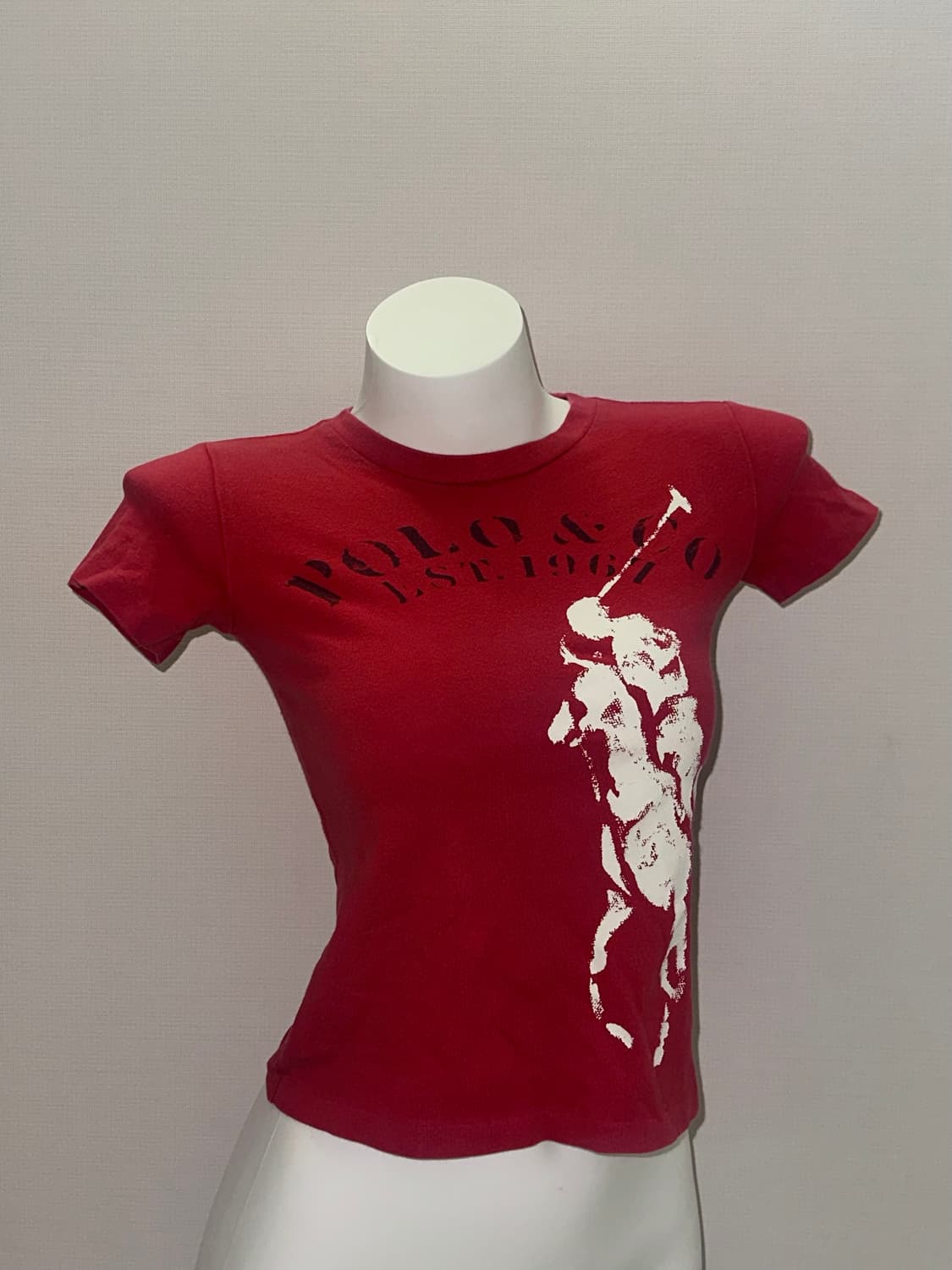 폴로 빅포니 레드 크롭티 상품이미지3