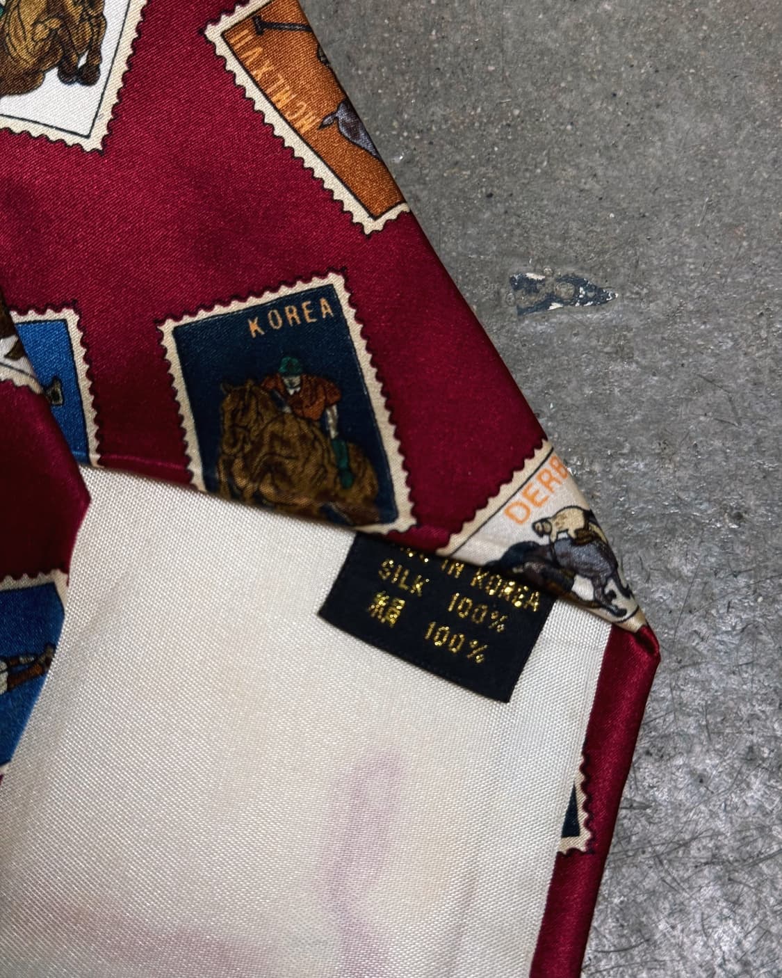 90‘s Sinsabang 스템프 패턴 실크타이 상품이미지6