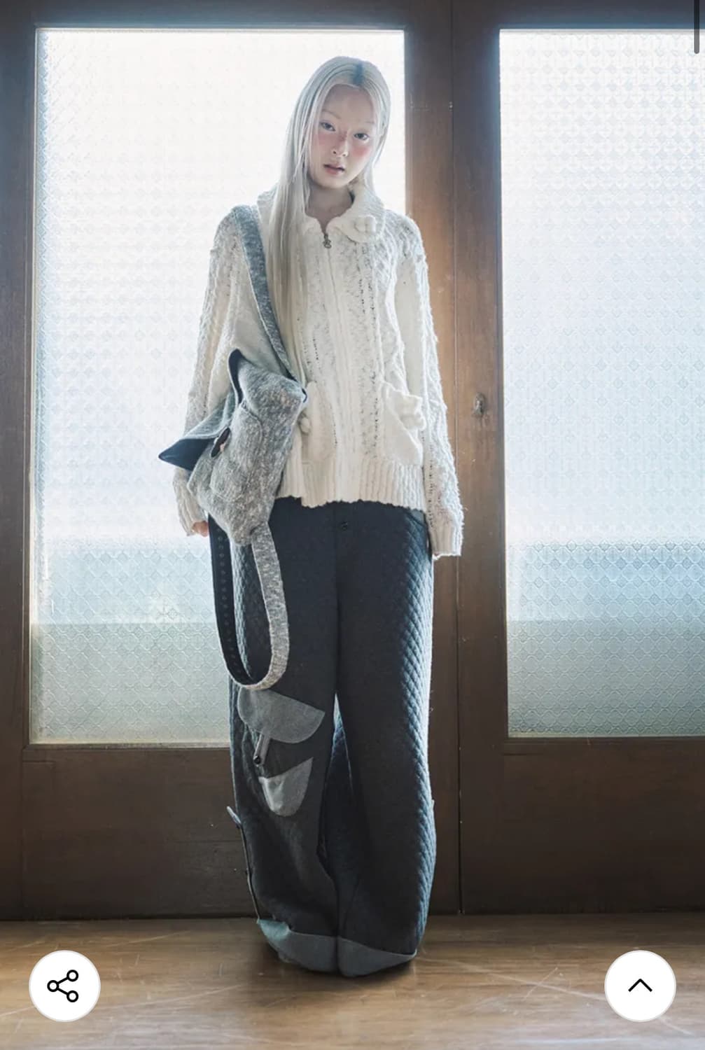 퀼팅 플랩 버튼 팬츠 그레이 상품이미지4