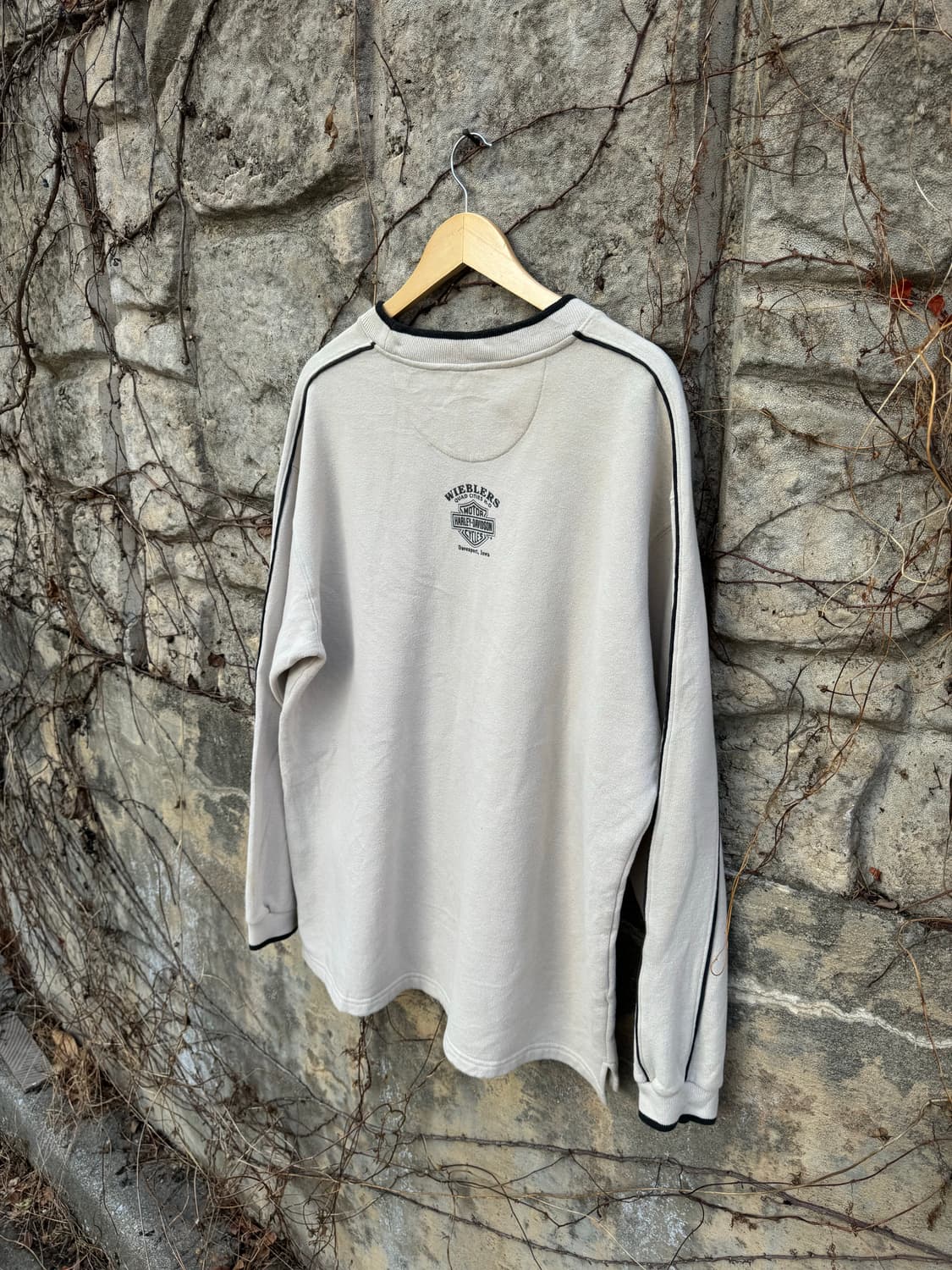 00s 할리데이비슨 빈티지 스웻 셔츠 맨투맨 베이지 상품이미지4