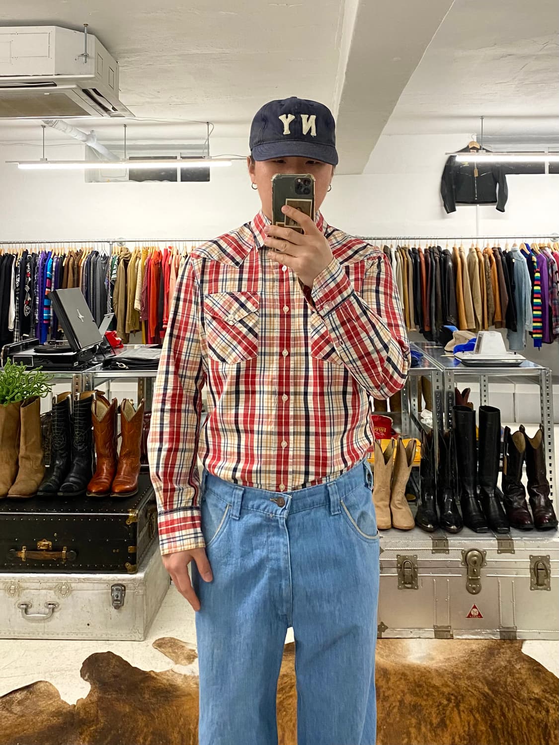 LEE madras check western shirts 마드라스 웨스턴 상품이미지9