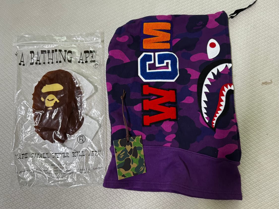 베이프 샤크 페이스 마스크 퍼플 상품이미지2