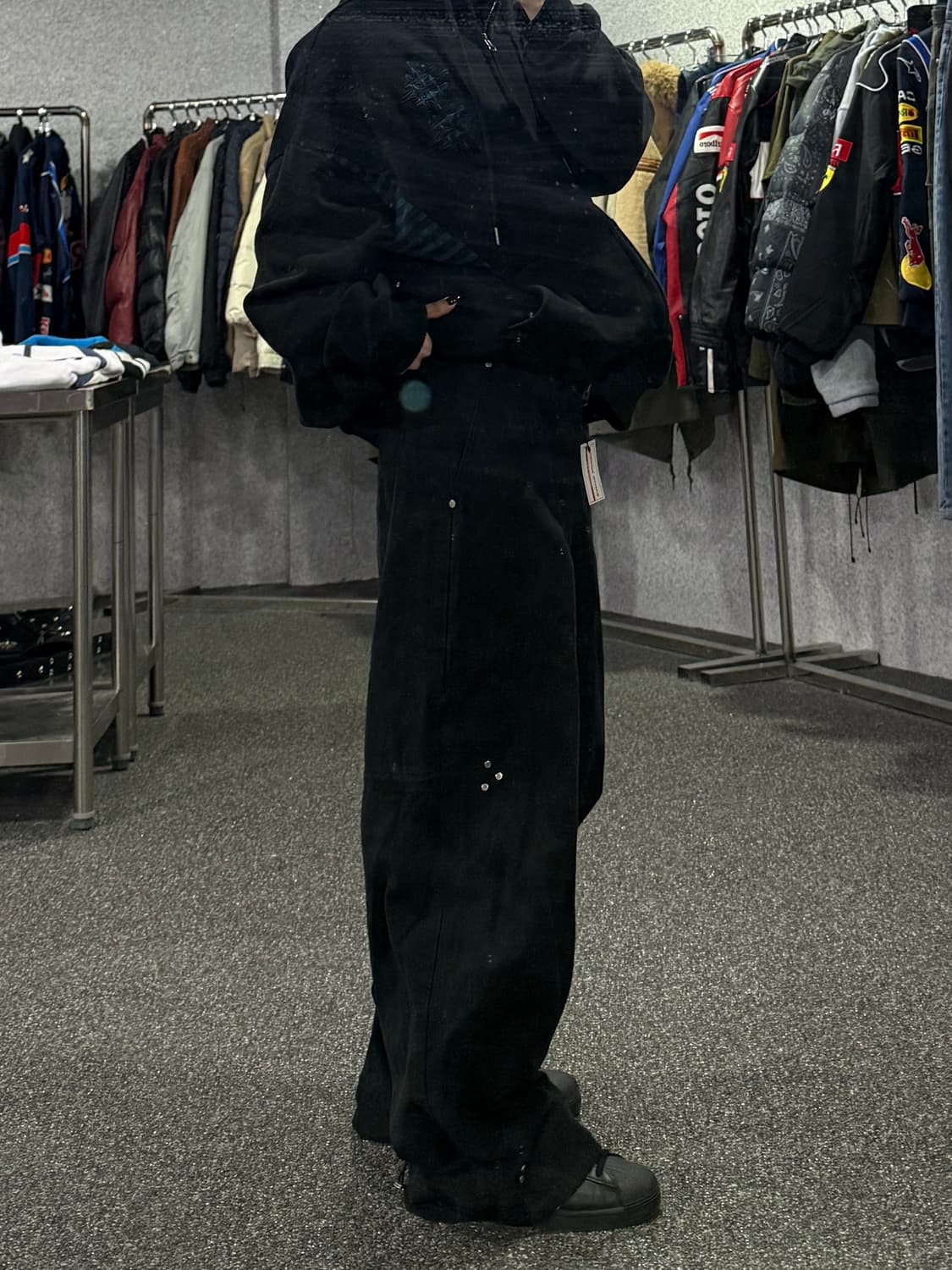 마틴플랜 블랙 와이드 팬츠 B4371 상품이미지2