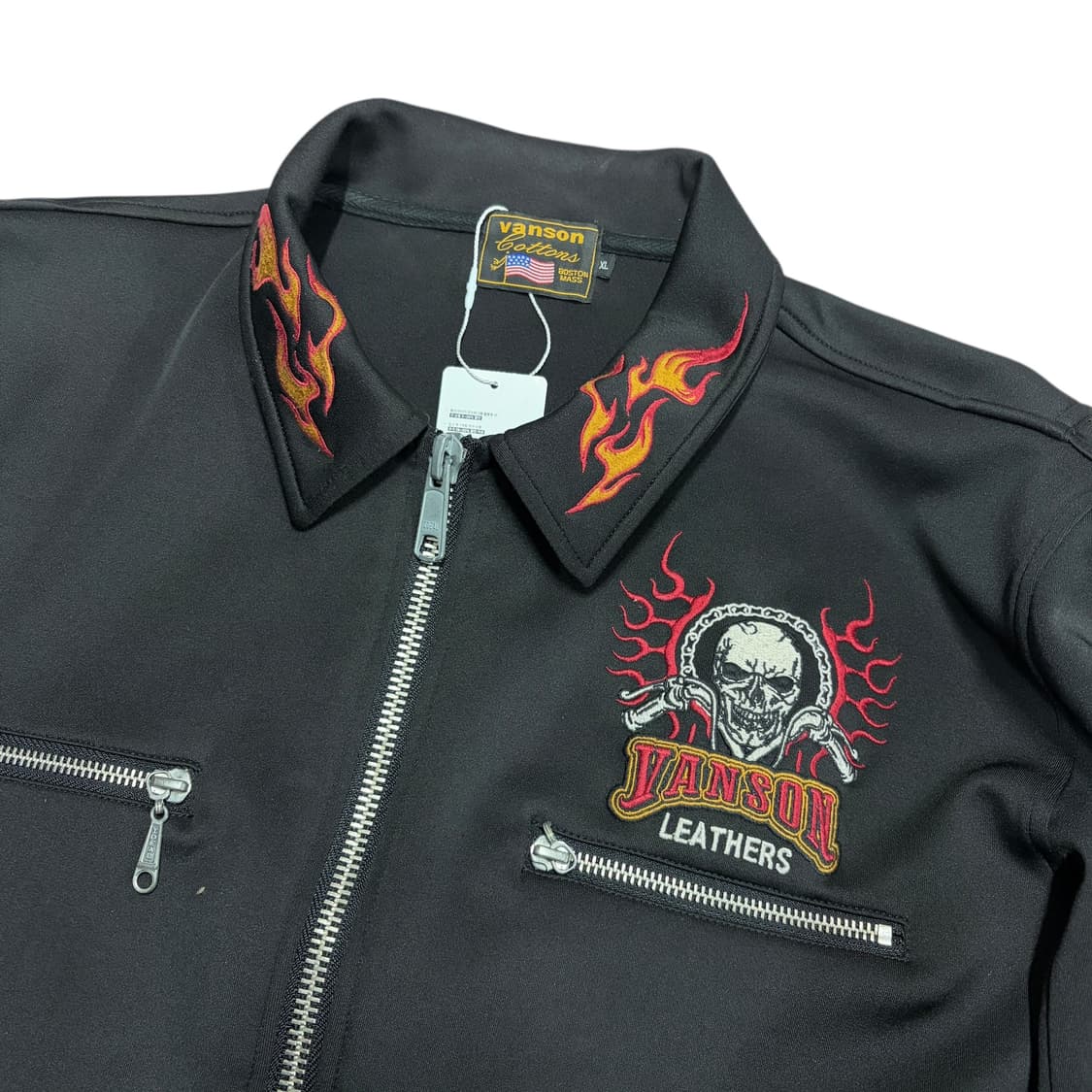 밴슨 스컬 불꽃 자수 져지 자켓 상품이미지4