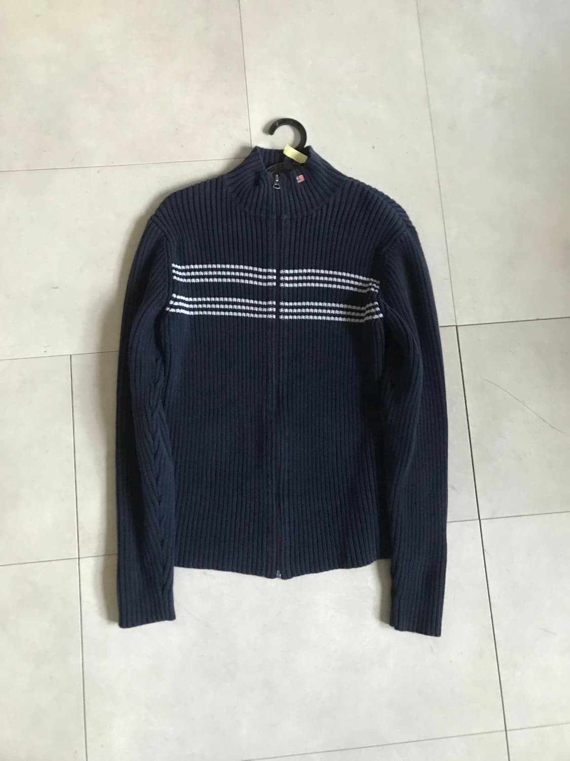 폴로 네이비 딱붙핏 니트집업 상품이미지8