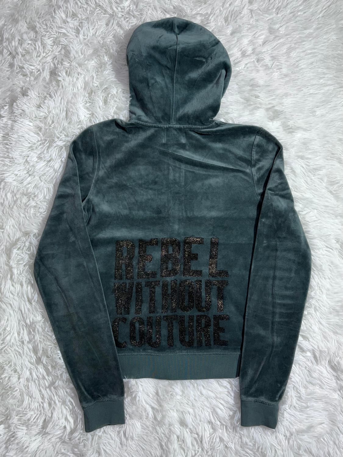 쥬시꾸띄르 빅로고 벨벳 딱붙핏 후드집업  상품이미지5