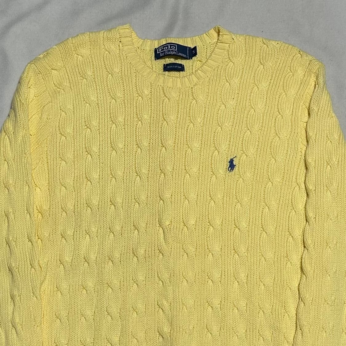 M 폴로랄프로렌 옐로우 케이블 코튼 니트 상품이미지1