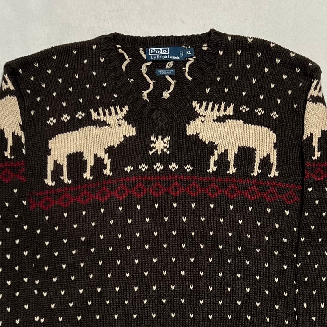 XL 폴로랄프로렌 노르딕 패턴 코튼 린넨 니트 상품이미지1