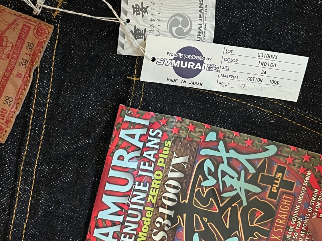 사무라이진 S3100VX 인디고 데님 34 사이즈 상품이미지2