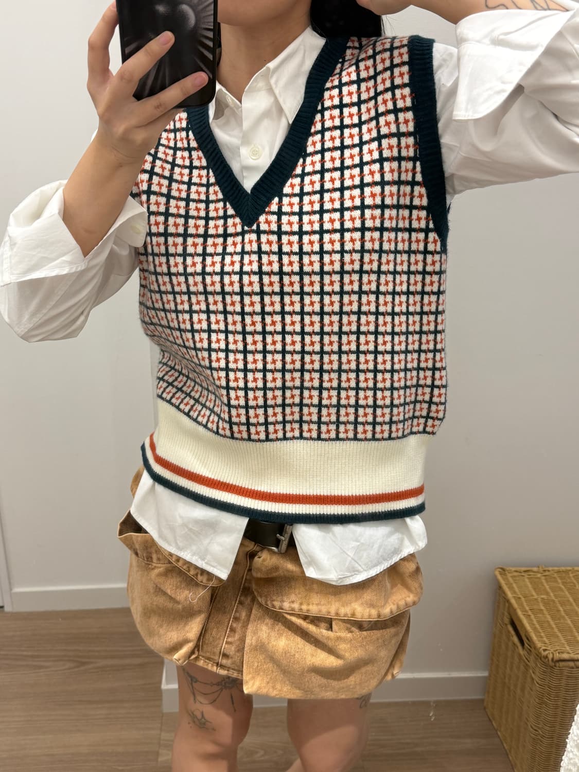 빈티지 브이넥 베스트 상품이미지4