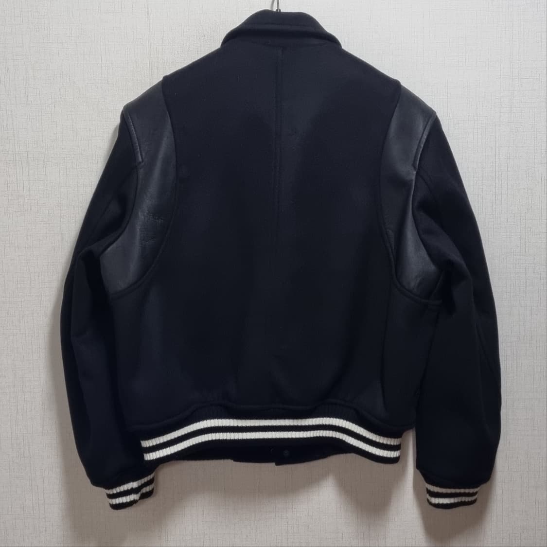 토니웩 블랙 레더 배색 스타디움 바시티 자켓 상품이미지3