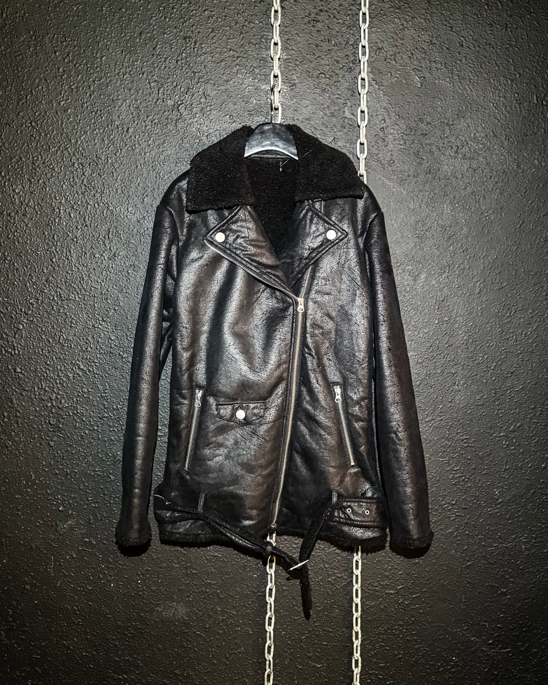 SLY – Faux Shearling Biker Jacket 상품이미지1