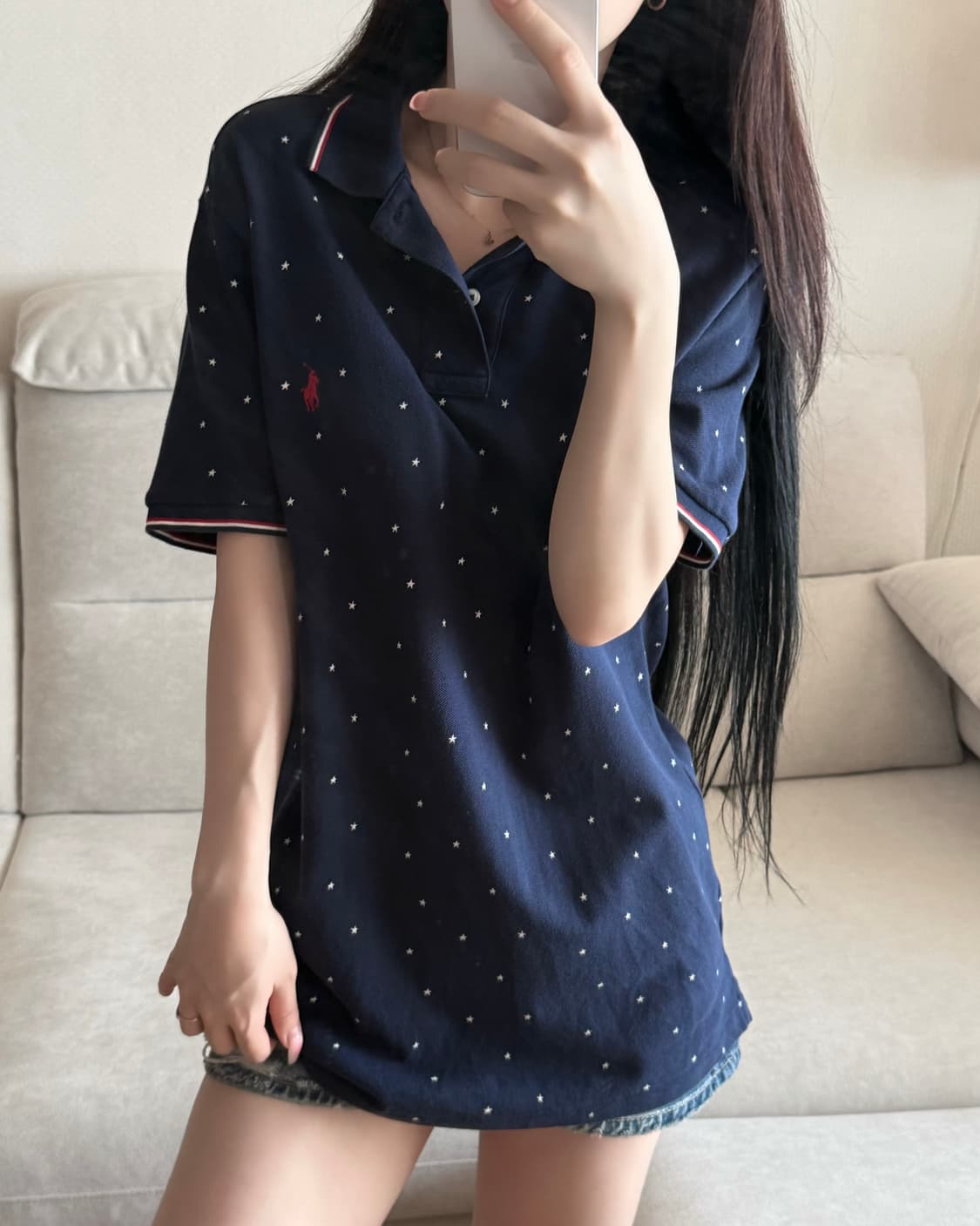 폴로 랄프로렌 성조기 디자인 스타 네이비 반팔  상품이미지1