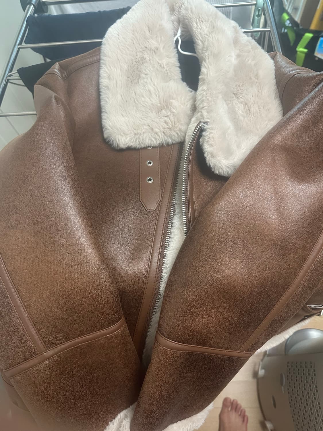 레프트서울 브라운 무스탕 자켓 M 상품이미지3