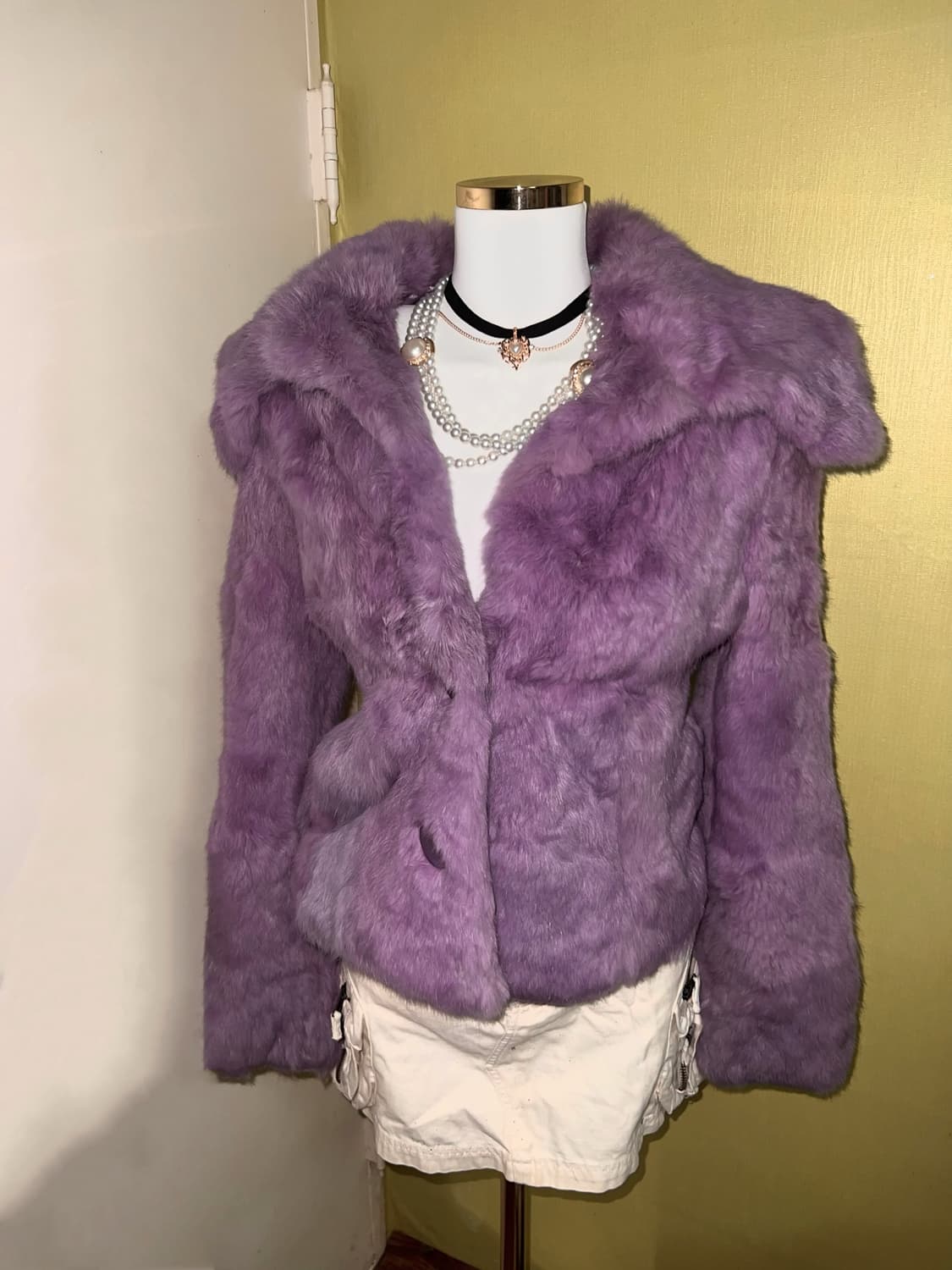 ✨vintage purple real rabbit fur jacket✨ 상품이미지1