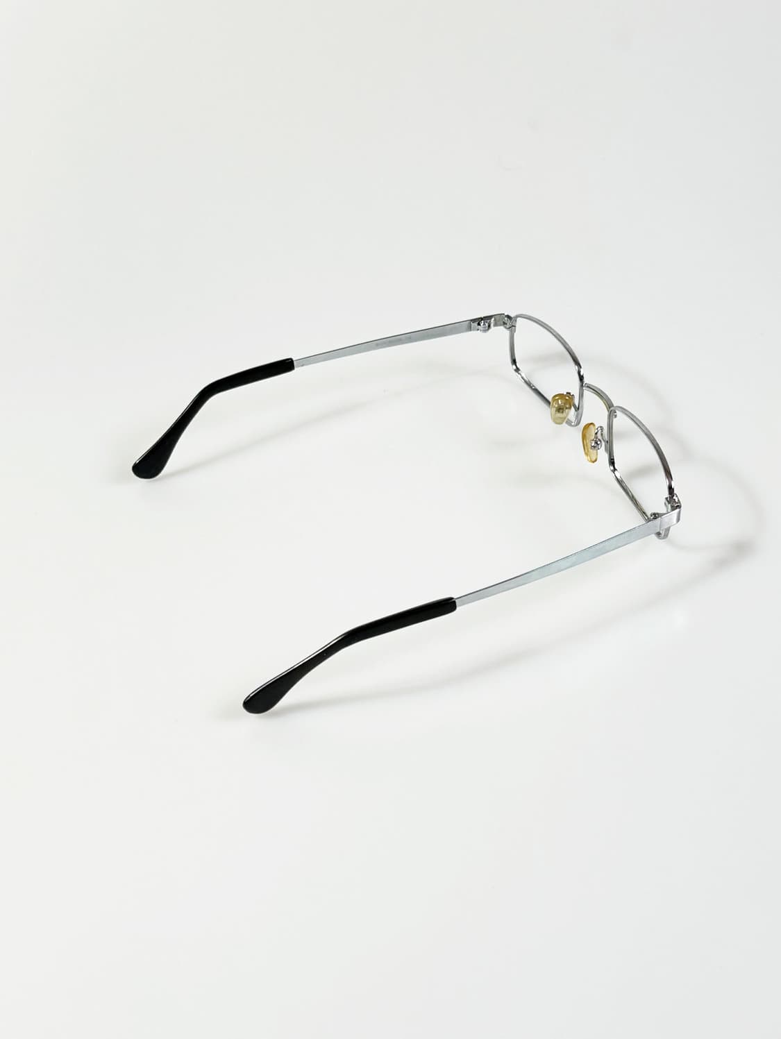 90s 실버 메탈 슬림 스퀘어 프레임 빈티지 안경 상품이미지4