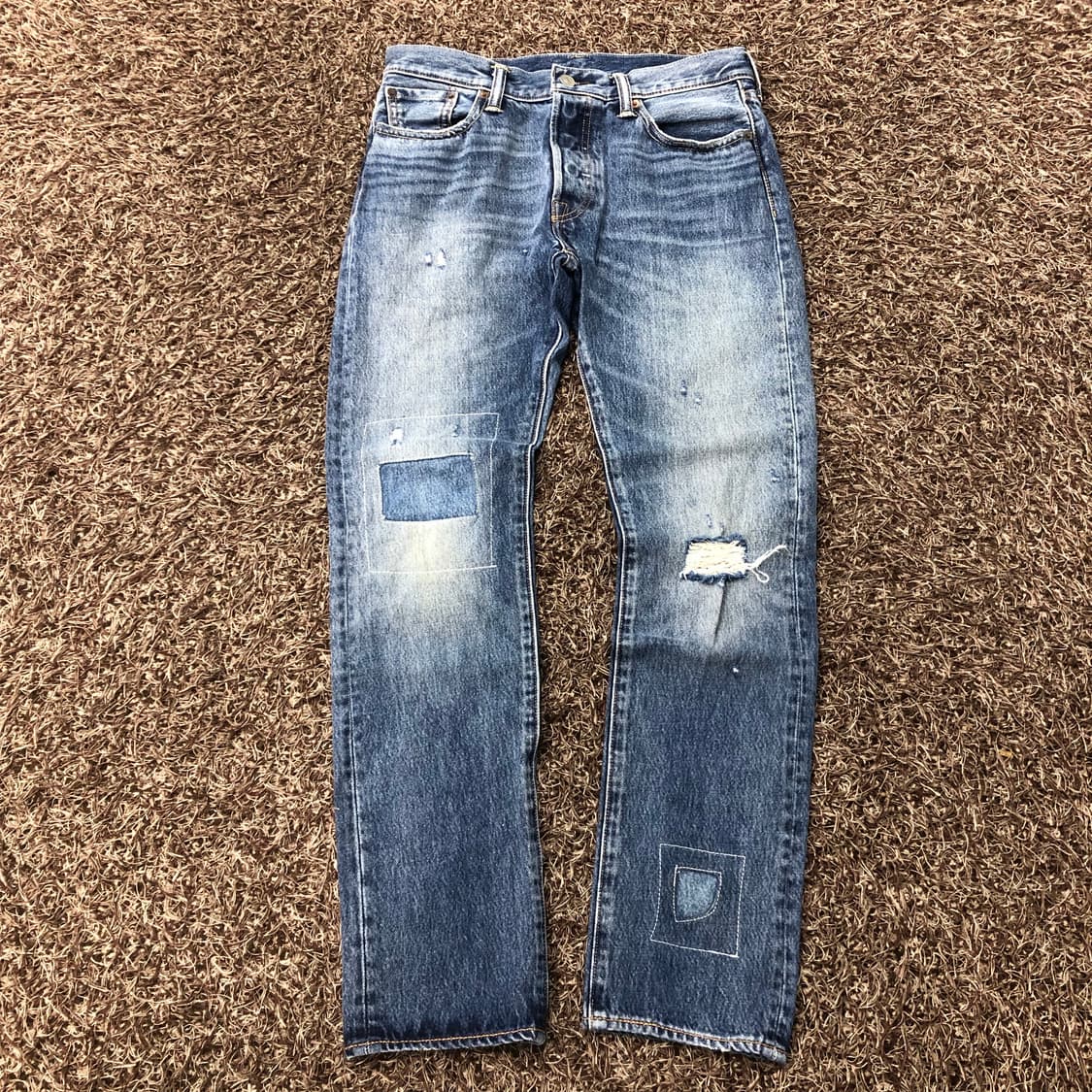 리바이스 501 패치워크 워싱 데님 팬츠 상품이미지2