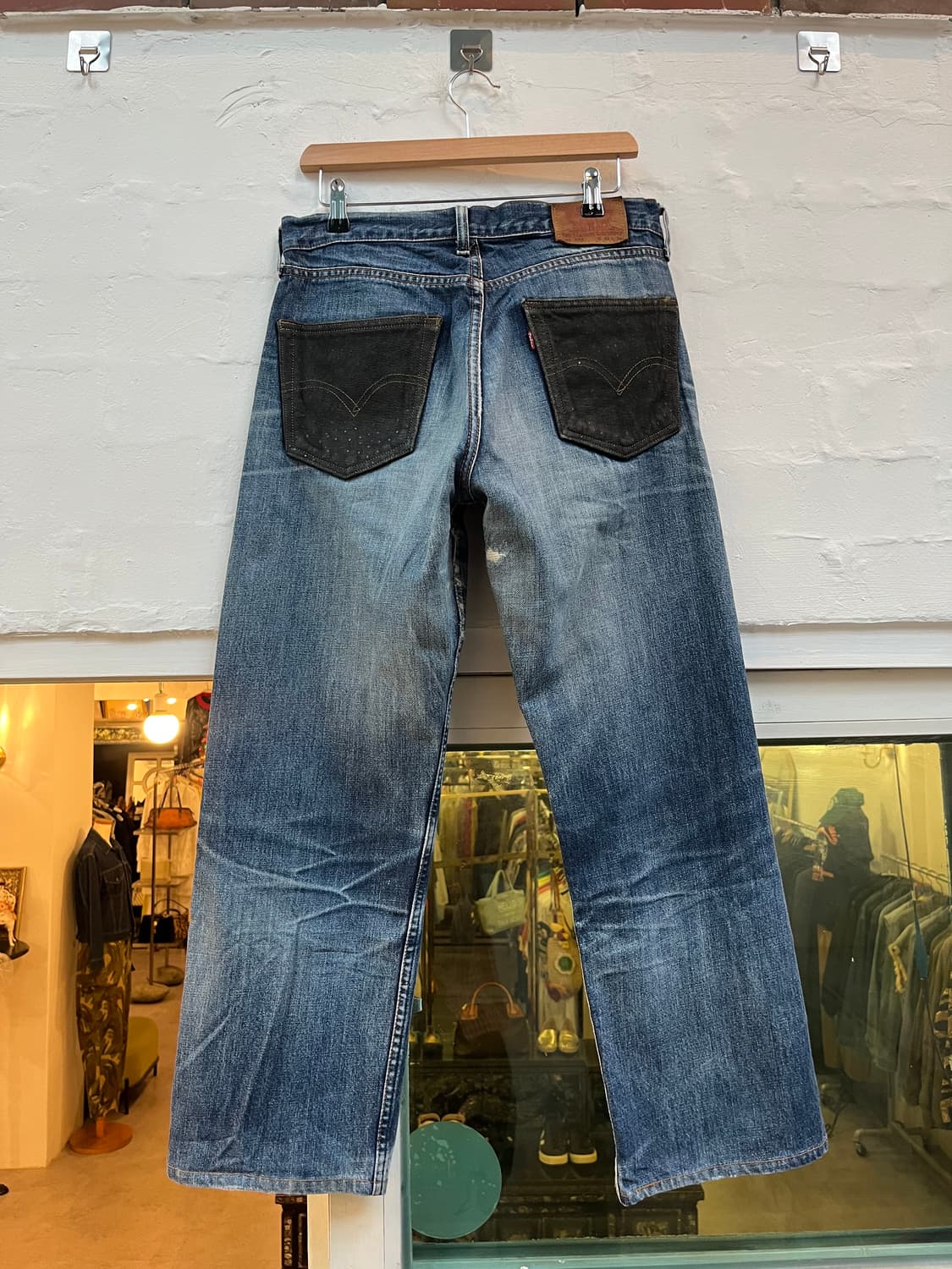 Levis 503 워싱 데미지 데님 팬츠 32/36 상품이미지4