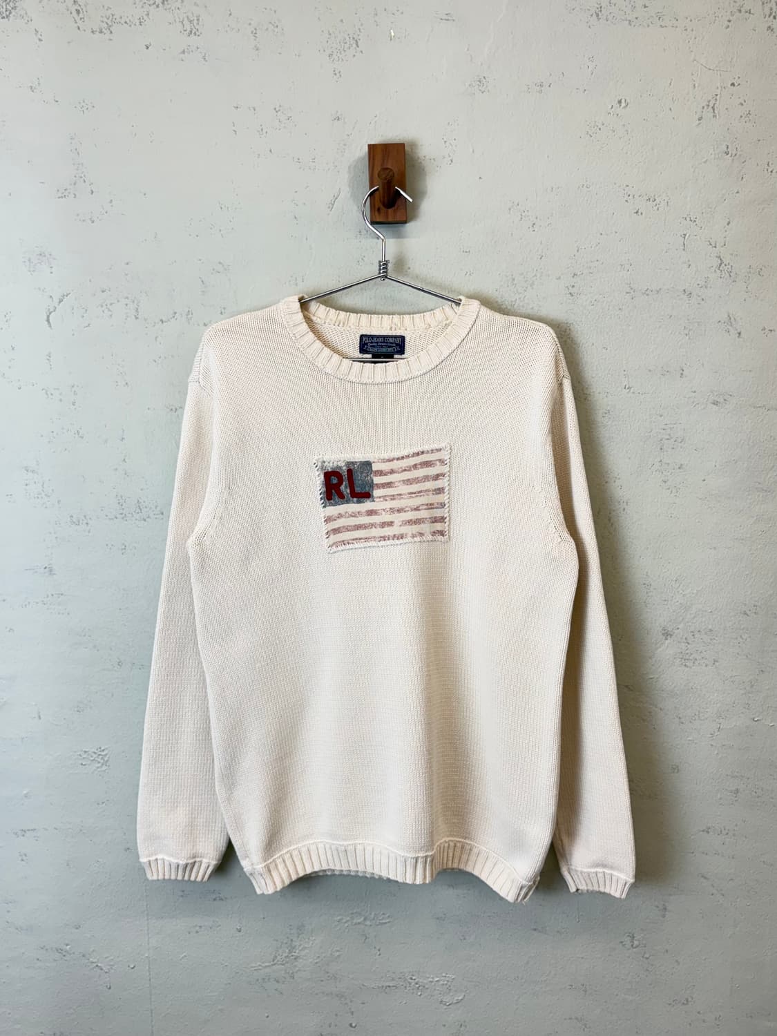 폴로랄프로렌 폴로진스 빈티지 성조기 코튼 니트 아이보리 상품이미지1