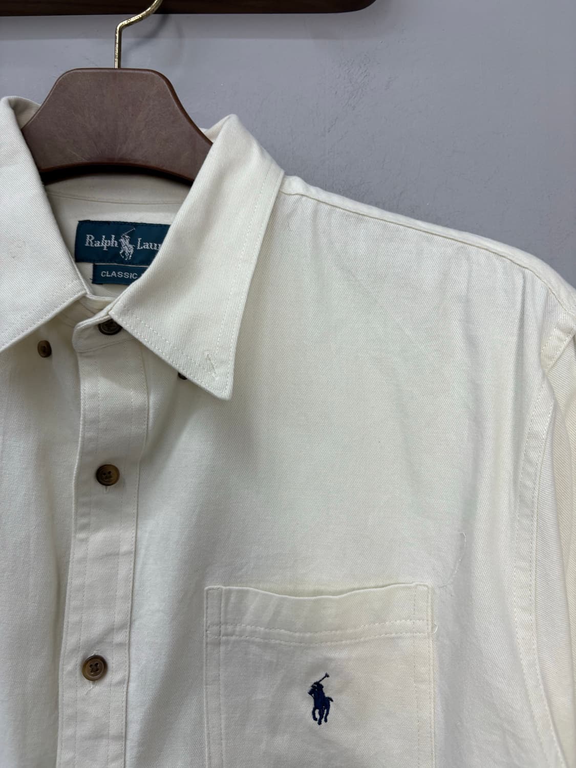 폴로랄프로렌 포니로고 클래식핏 코튼 화이트 셔츠 A2781 상품이미지3