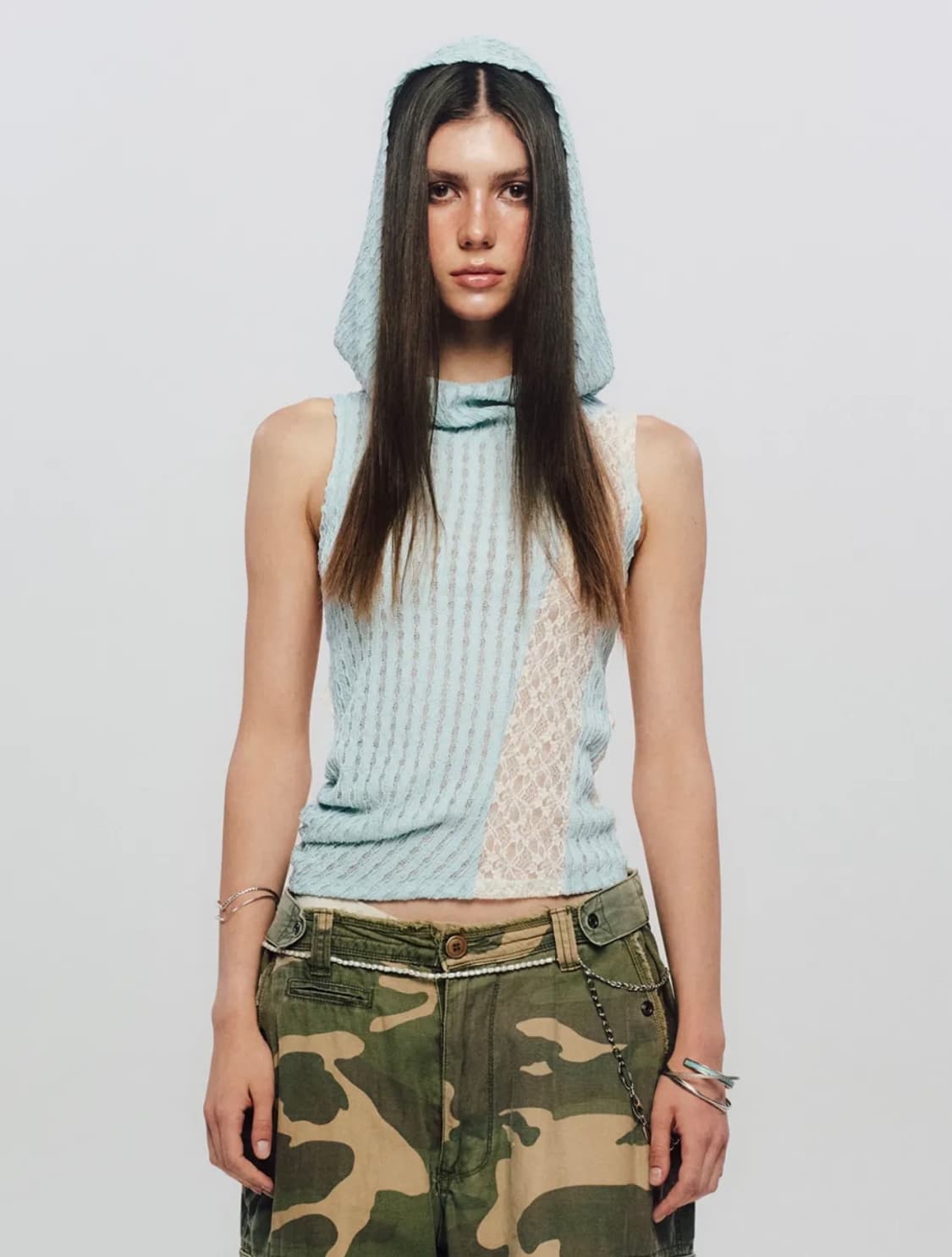 솜속 KYLE LACE HOODED TOP_MINT 상품이미지4