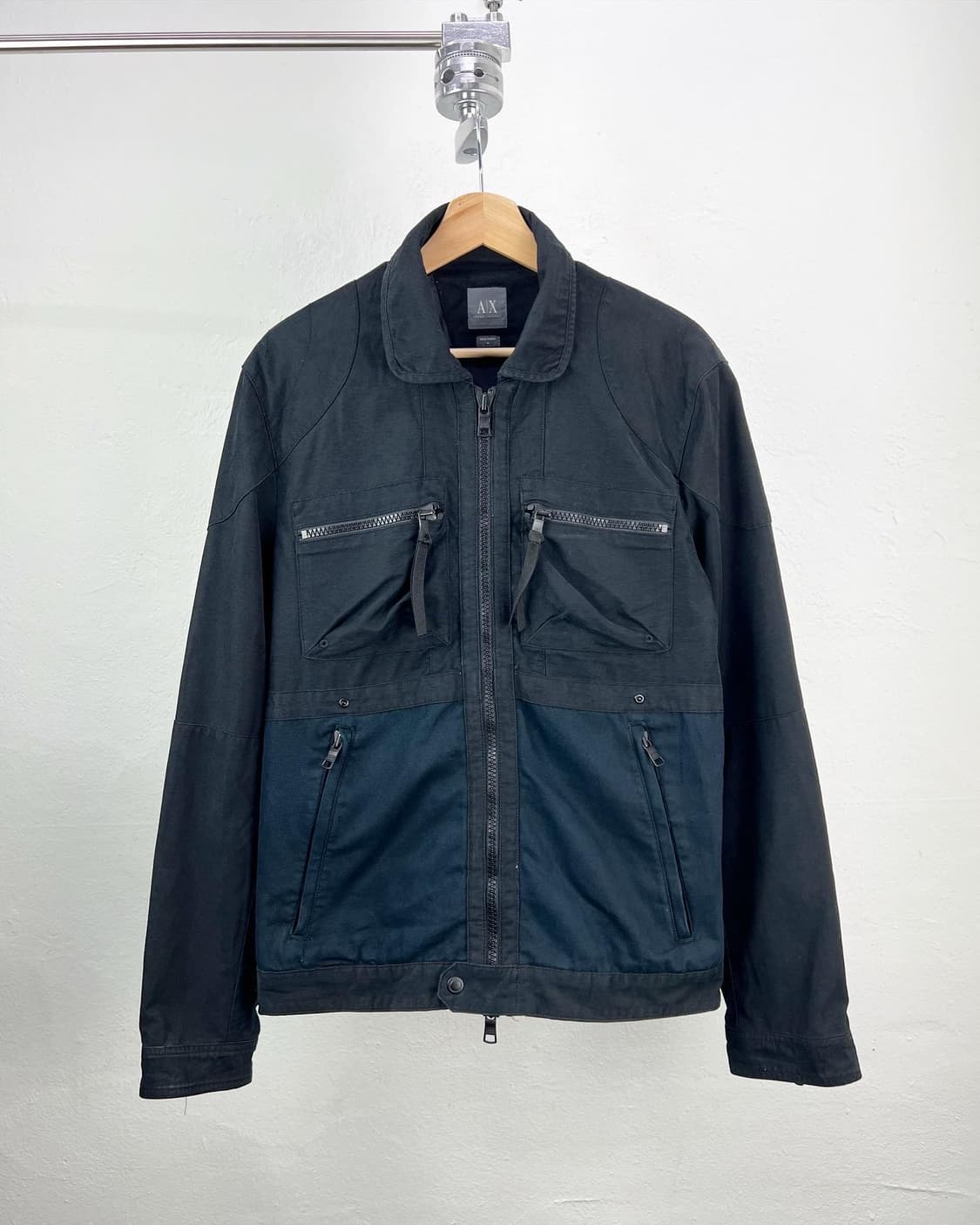 아르마니 익스체인지 블랙 배색 집업 자켓  상품이미지2