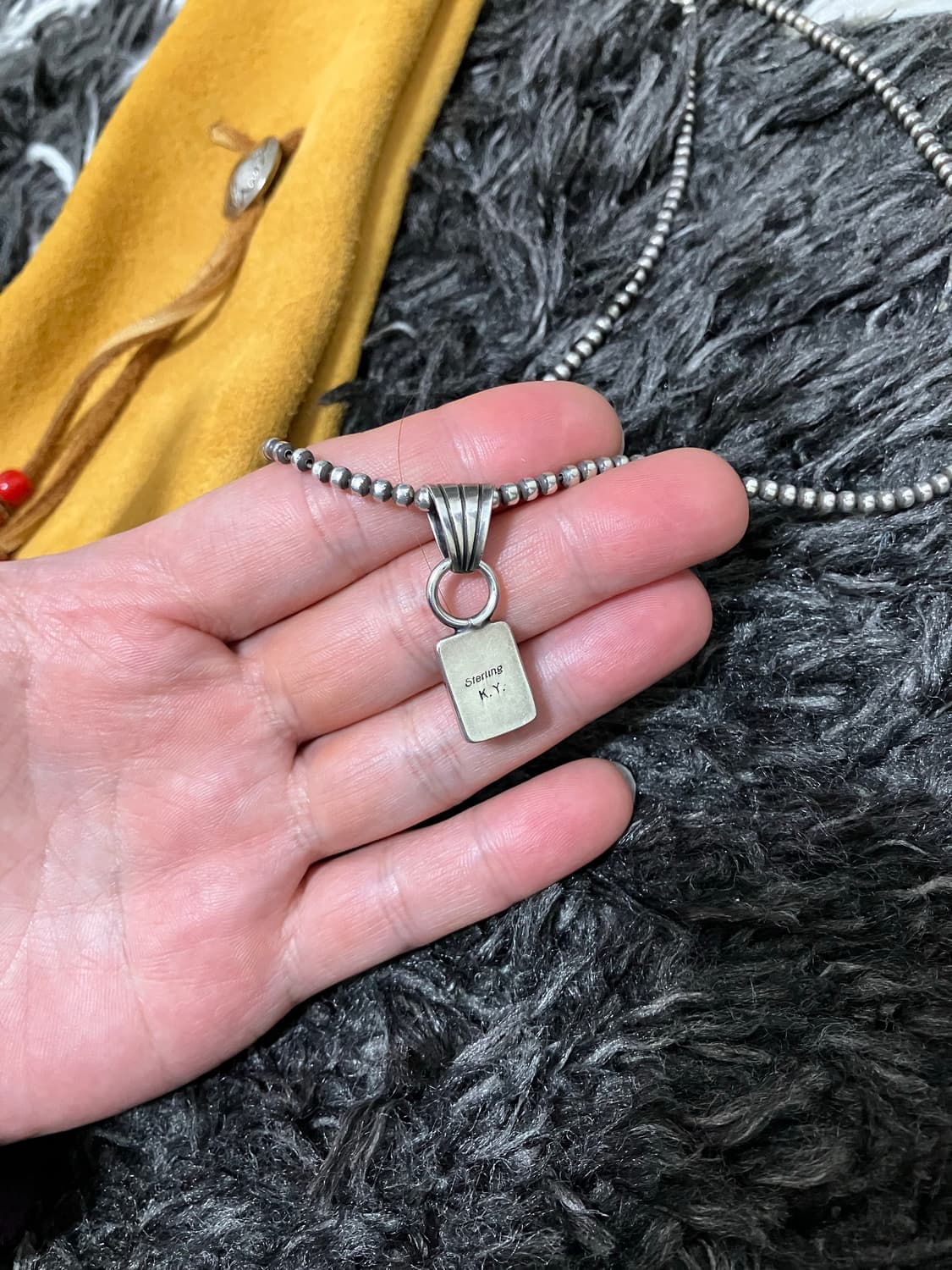 네이티브 아메리칸 스털링실버 터콰이즈 펜던트 목걸이 925 나바호 터키석 상품이미지3